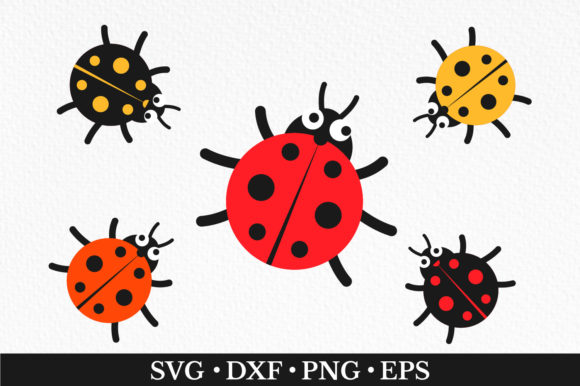 Colorful Ladybug Characters SVG for Graphics and Crafts