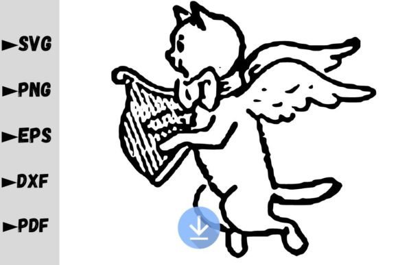 Cute Cat Angel SVG, Cat Angel SVG for Graphics and Crafts
