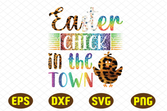 Easter Chick in the Town Sublimation for Graphics and Crafts