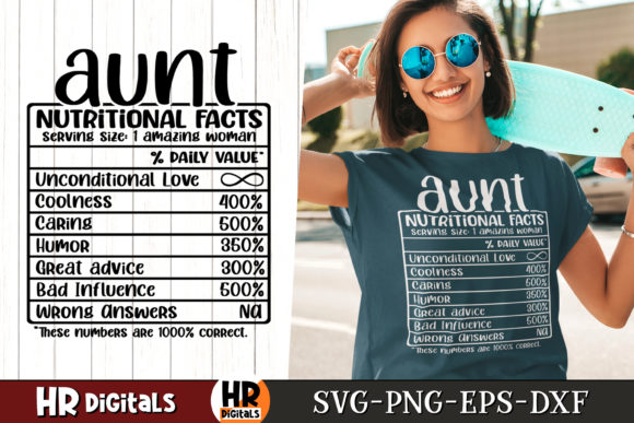 Funny Aunt Nutritional Facts SVG: Graphics for Crafts and Branding