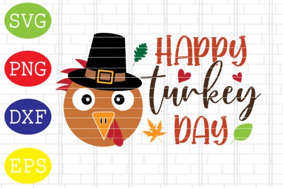 Happy Turkey Day Svg, Turkey Face Svg Graphics for Crafts