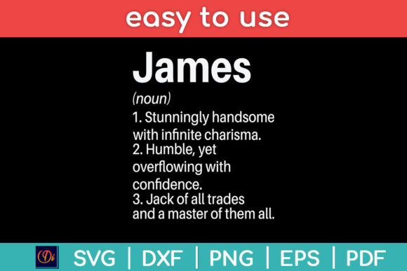 JAMES Definition Personalized Name Funny Graphics in Crafts
