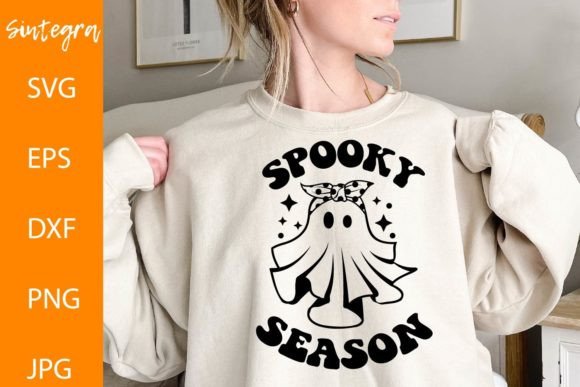 Spooky Season SVG, Halloween Ghost Svg Graphics for Crafts