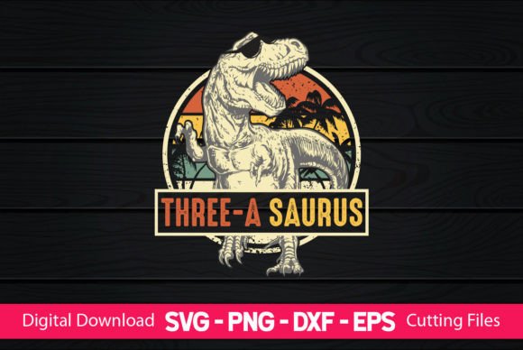 Three-a Saurus Funny Dinosaur Graphics for Crafts